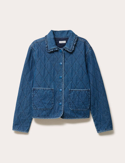Veste en jean manches longues denim stone femme