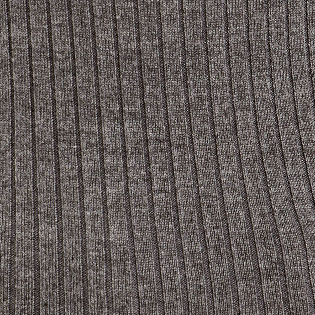 Pull col roulé côtelé gris foncé femme