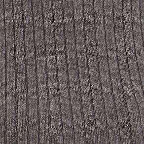 Pull col roulé côtelé gris foncé femme