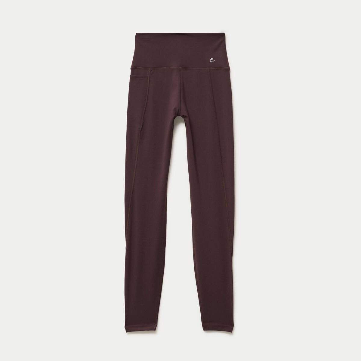 Leggings taille haute marron fonc&eacute; femme