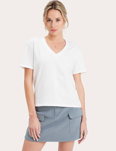 T-shirt manches courtes blanc femme