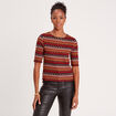 T-shirt cintré manches 3/4 bleu foncé femme