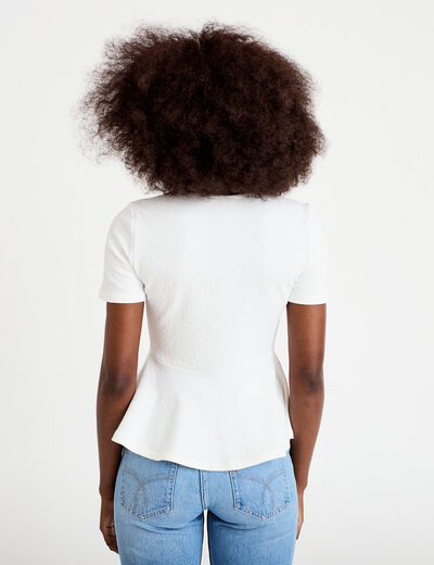 Top cintr&eacute; p&eacute;plum ecru femme