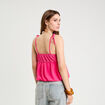 Blouse bretelles fines rose vif femme