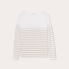 pull avec boutons beige femme Pull avec boutons beige femme