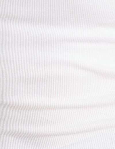 Débardeur côtelé blanc femme