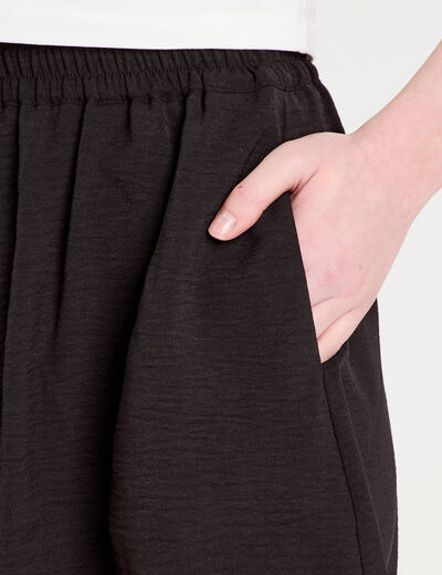 Short fluide regular noir femme