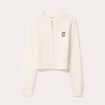 Veste courte ajust&eacute;e bouclette ecru femme