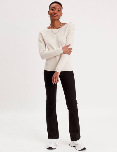 Jeans bootcut denim noir femme