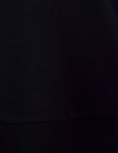 sweat à capuche manches longues bleu marine femme