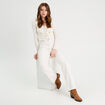 Débardeur tricot brodé ecru femme