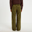 Pantalon jogging taille standard velours vert kaki femme