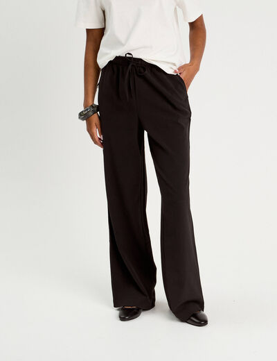 Pantalon large noir femme