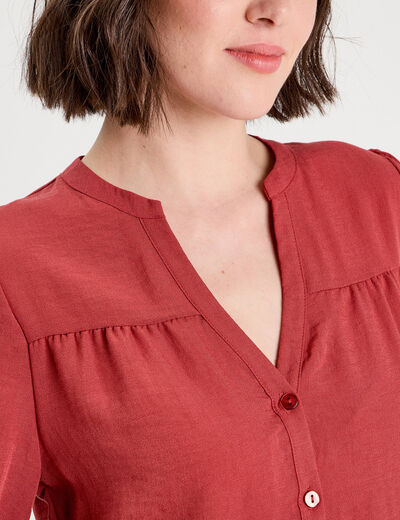 Blouse manches 3/4 vieux rose femme