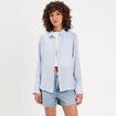 Chemise manches longues bleu femme