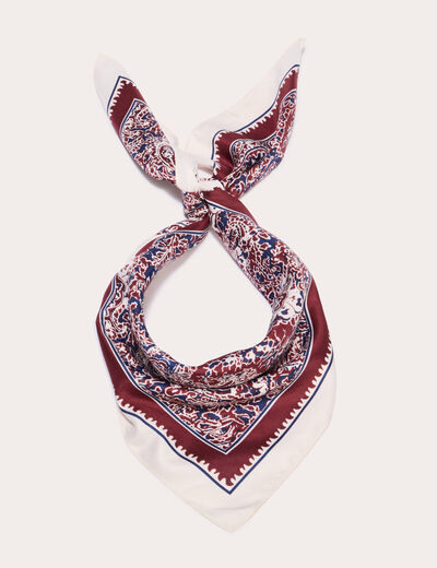 Foulard satin&eacute; soyeux bordeaux femme
