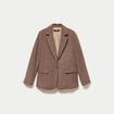 Blazer col tailleur manches longues noir femme
