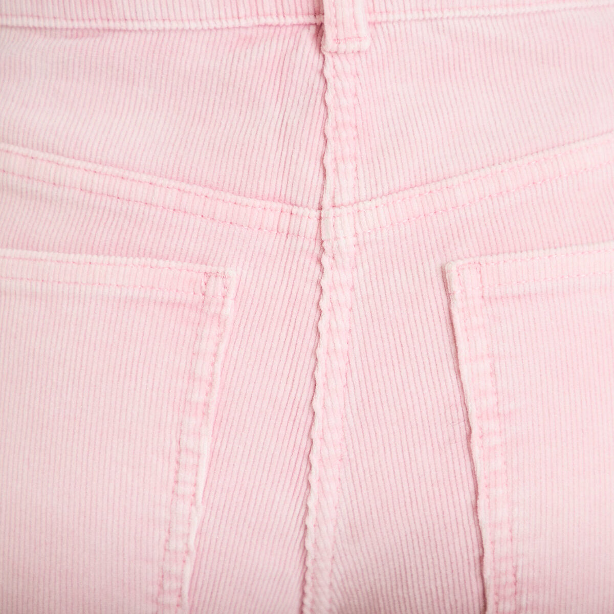 Pantalon droit en velours rose clair femme