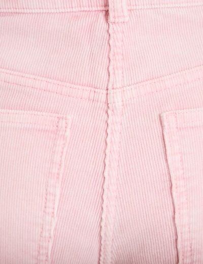 Pantalon droit en velours rose clair femme