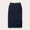 Jupe midi droite en jean denim brut femme