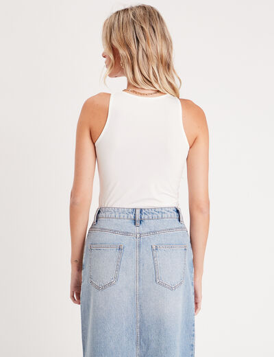 Body sans manches ecru femme