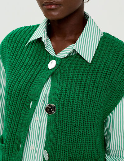 Gilet sans manches vert fonc&eacute; femme