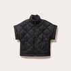 Veste col montant manches courtes noir femme