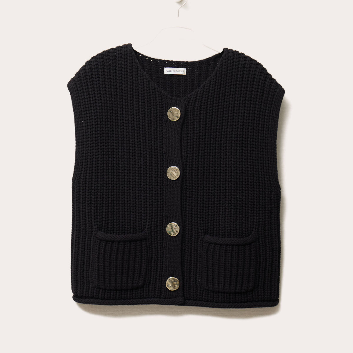 Gilet sans manches noir femme