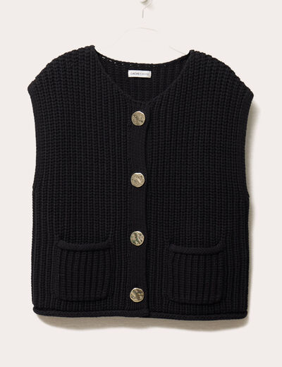 Gilet sans manches noir femme