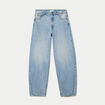 Jean barrel taille haute denim triple stone femme