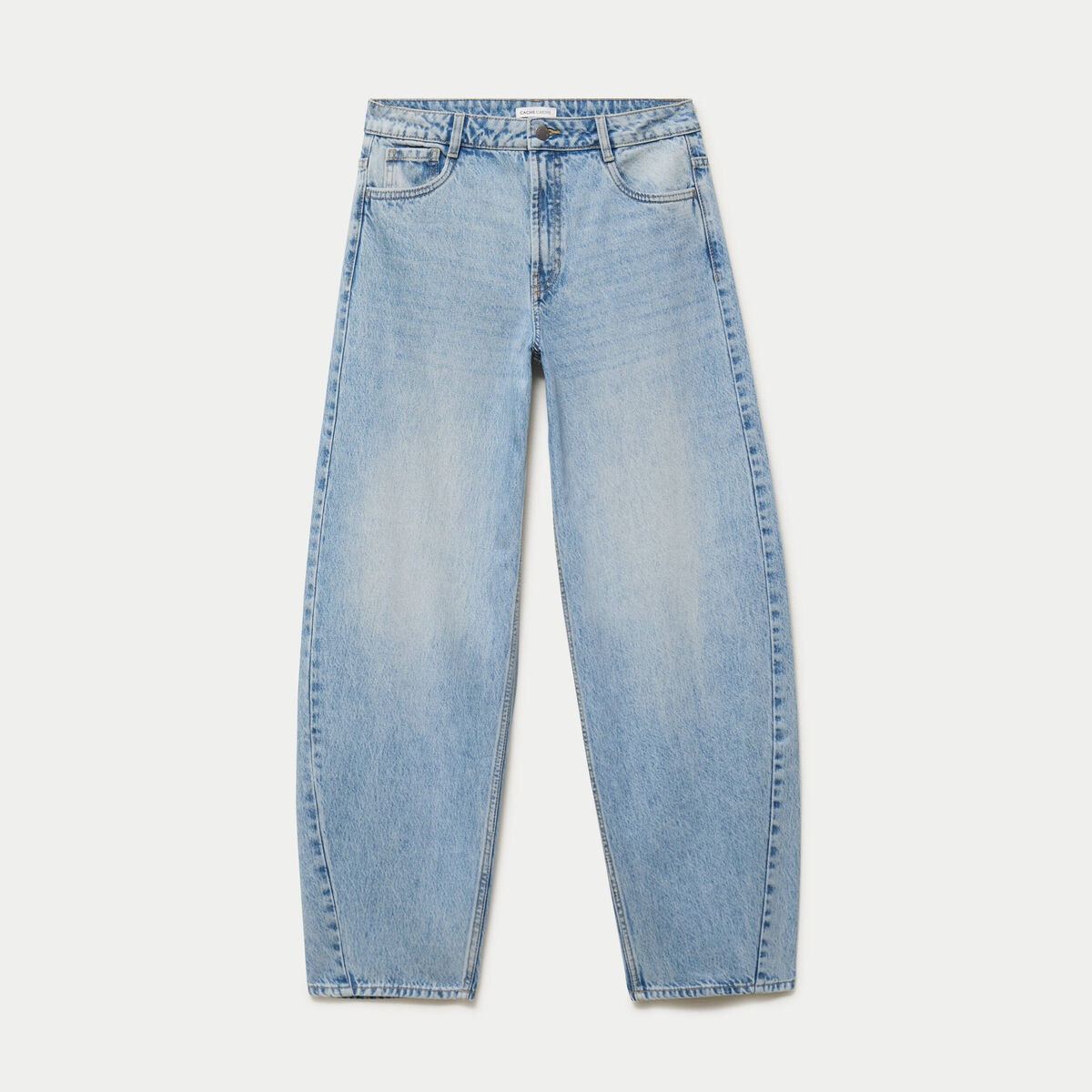 Jean barrel taille haute denim triple stone femme