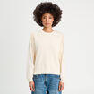 Sweat manches longues ecru femme