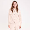 Chemise velours c&ocirc;tel&eacute; sable femme