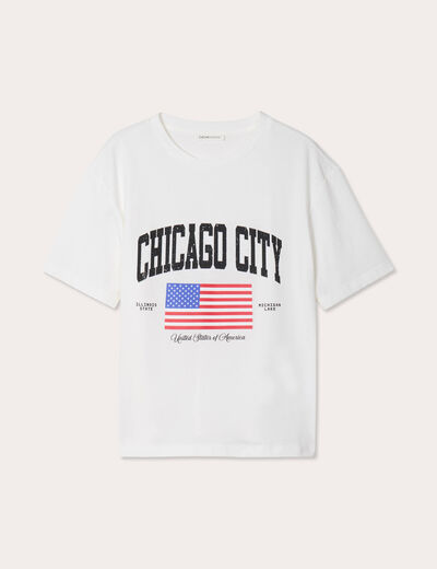 T-shirt manches courtes blanc femme