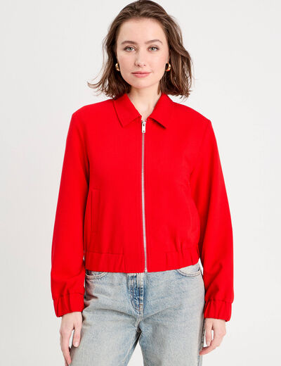 Veste zippée rouge femme
