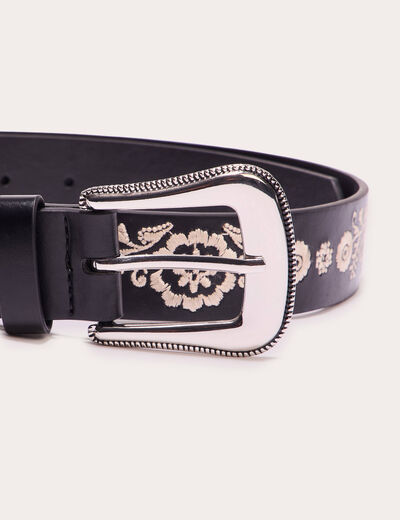Ceinture brodée noir femme