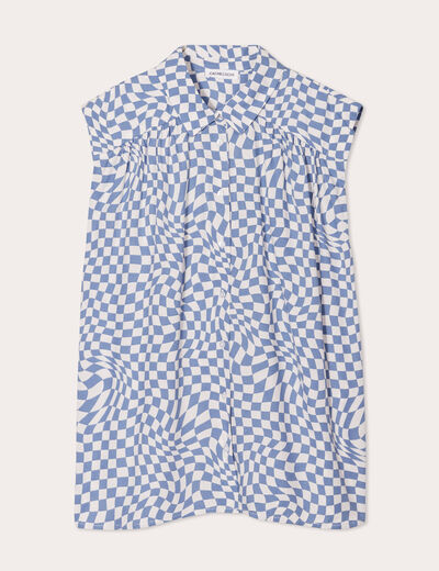 Chemise sans manches bleu femme