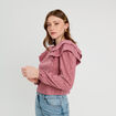 Blouse brodée avec volants vieux rose femme