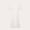 Robe longue évasée dentelle ecru femme