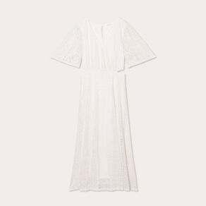 robe longue evasee dentelle ecru femme Robe longue évasée dentelle ecru femme