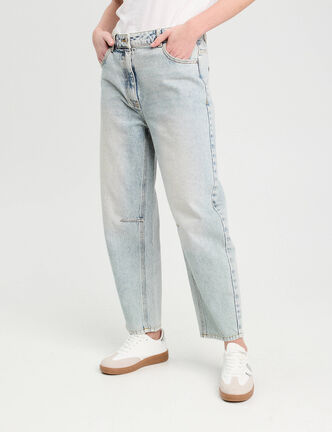 Jeans balloon denim bleach femme