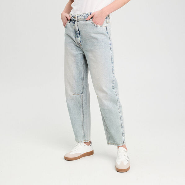 Jeans balloon denim bleach femme