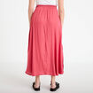 Jupe longue &eacute;vas&eacute;e satin rose framboise femme