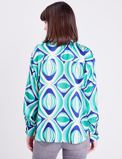 Chemise manches longues vert femme