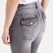 Jean flare taille basse denim gris femme