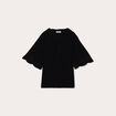Blouse manches courtes brodée noir femme