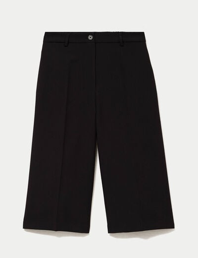 Bermuda coupe large noir femme