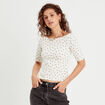 T-shirt col bateau blanc femme