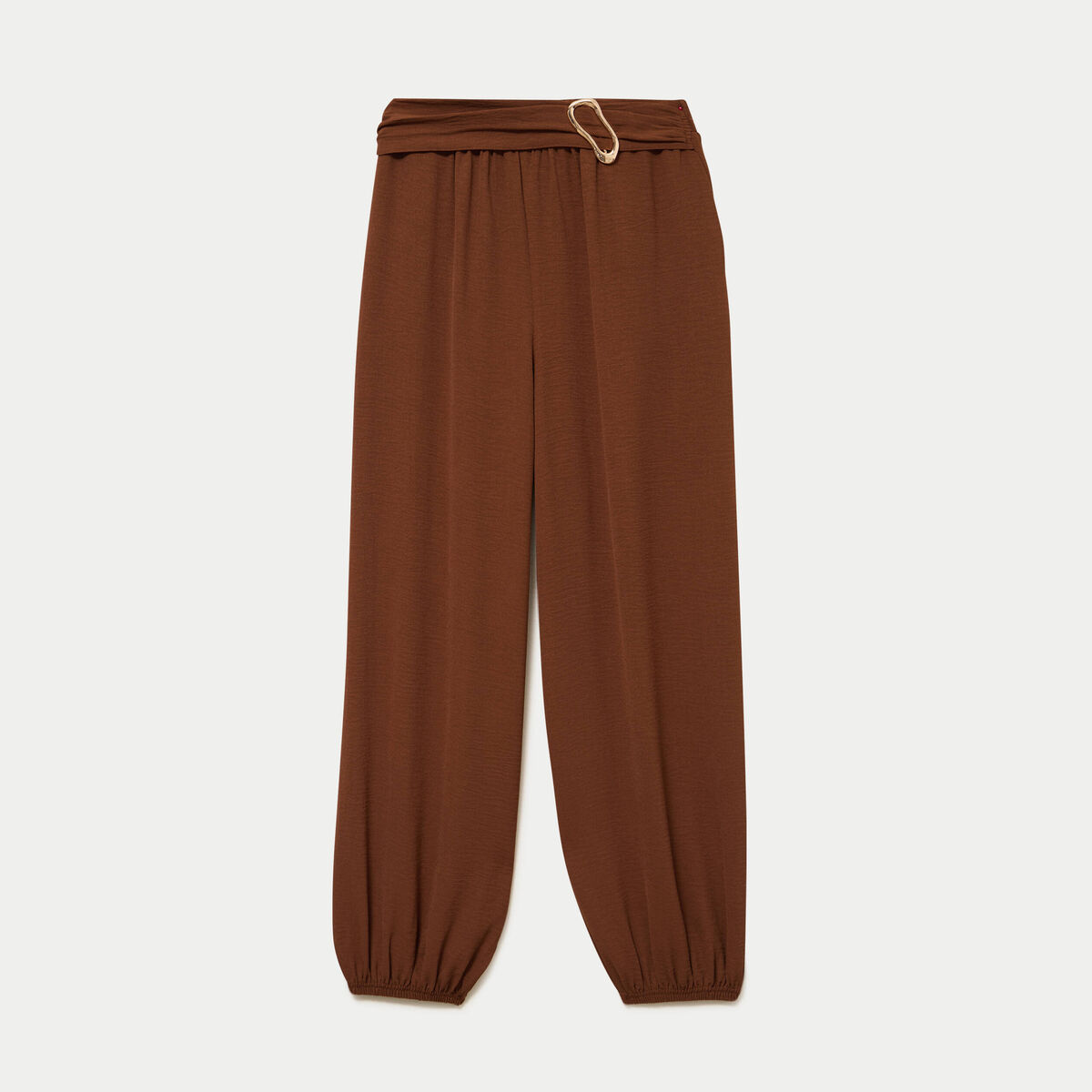 Pantalon bouffant taille standard marron femme
