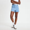 Short mom en jean denim bleach femme